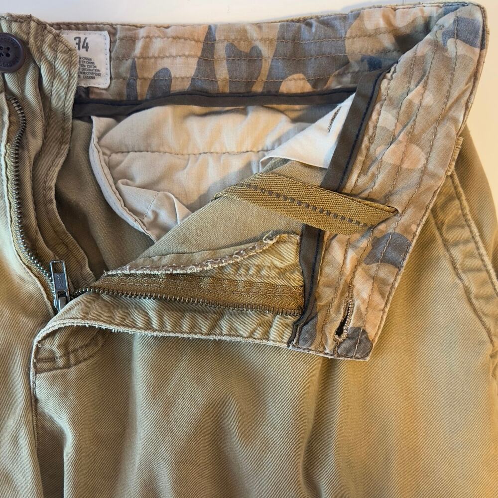 Aeropostale Mens Tan Cargo Shorts Size 34 Pockets Drawstring Utility Casual - Picture 9 of 13
